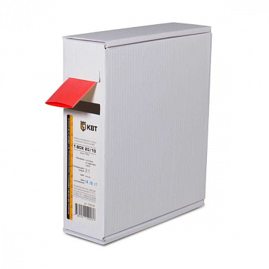 Термоусадочная красная трубка в компактной упаковке по 10 м, Т-BOX-6/3, красн КВТ 65601