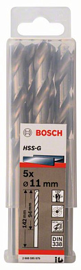 Сверло по металлу 11x94x142 мм, 5 шт., HSS-G Bosch 2608595079