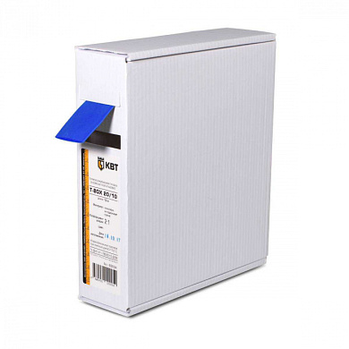 Термоусадочная синяя трубка в компактной упаковке по 10 м, Т-BOX-4/2, син КВТ 65596