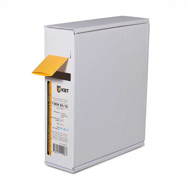 Термоусадочная желтая трубка в компактной упаковке по 10 м, Т-BOX-12/6, желт КВТ 65623