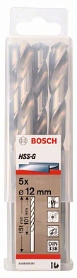 Сверло по металлу 12x101x151 мм, 5 шт., HSS-G Bosch 2608595081