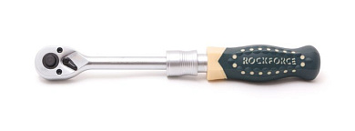 Трещотка реверсивная телескопическая с резиновой ручкой 1/4'', 165-230 мм, 72 зуб. RockForce RF-802233