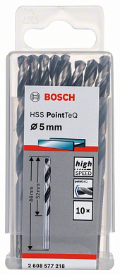 Сверло по металлу 5x86 мм, 10 шт., HSS PointTeQ Bosch 2608577218