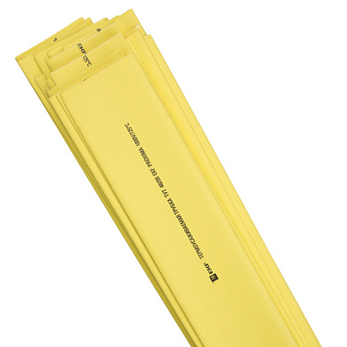 Термоусаживаемая трубка ТУТ нг 20/10 желтая в отрезках по 1 м EKF PROxima tut-20-y-1m