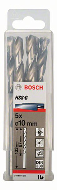Сверло по металлу 10x87x133 мм, 5 шт., HSS-G Bosch 2608595077