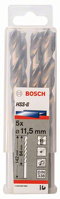 Сверло по металлу 11,5x94x142 мм, 5 шт., HSS-G Bosch 2608595080