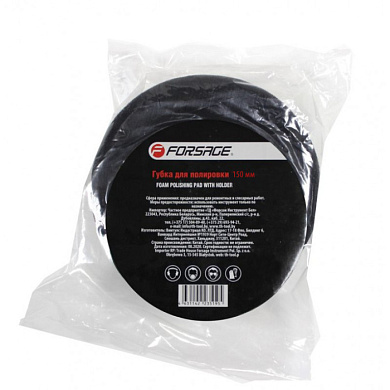 Губка для полировки на диске 150 мм, М14, цвет черный Forsage F-PSP150C
