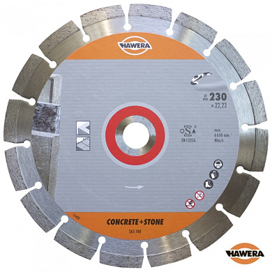 Алмазный диск по бетону и камню 230x22,23 мм HAWERA F00Y265780