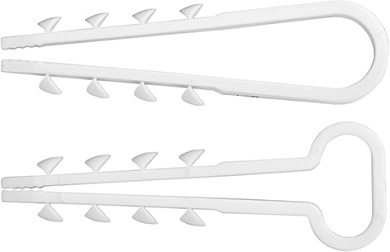 Дюбель-хомут для крепления прямоугольного кабеля, белый EKT