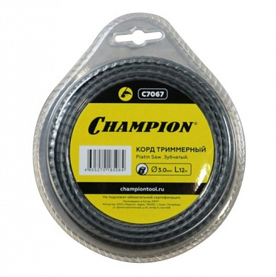 Корд для триммера, 3.0 мм*12м (зубчатый) Platin Saw Champion C7067