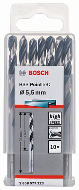 Сверло по металлу 5,5x93 мм, 10 шт., HSS PointTeQ Bosch 2608577223