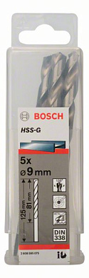 Сверло по металлу 9x81x125 мм, 5 шт., HSS-G Bosch 2608595075