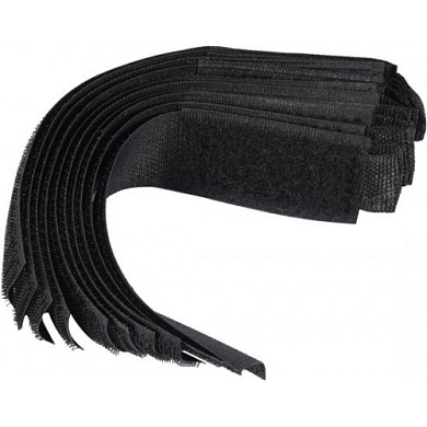 Лента тканая Velcro для стяжки кабеля на липучке 450 мм, 10 шт (черная) Vorel 73855