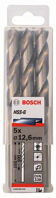 Сверло по металлу 12,6x101x151 мм, 5 шт., HSS-G Bosch 2608585542