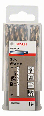 Сверло по металлу 6x57x93 мм, 10 шт., HSS-Co Bosch 2608585889