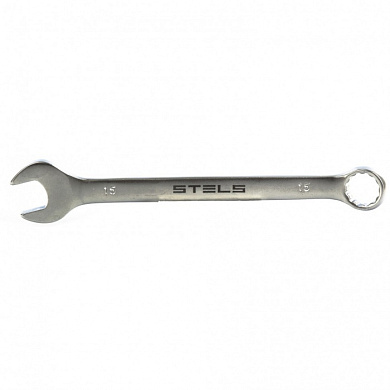 Комбинированный ключ 15 мм. матовый хром STELS 15212