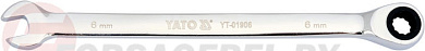 Ключ рожково-накидной с трещоткой 6 мм. CrV Yato YT-01906