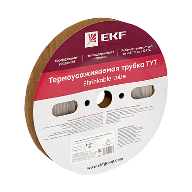 Термоусаживаемая трубка ТУТ 2/1 прозрачная рулон EKF PROxima tut-2-tr