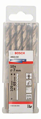 Сверло по металлу 7x69x109 мм, 10 шт., HSS-Co Bosch 2608585892