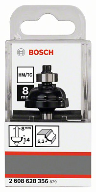 Фреза профильная F 8xR6,3xD28,5xL54/13,2 мм, Bosch 2608628356