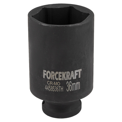 Головка ударная глубокая тонкостенная 36 мм, 6-гр., 1/2" ForceKraft FK-4458536TH
