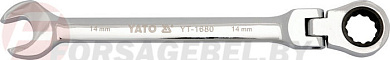 Ключ рожково-накидной с трещоткой шарнирный 19 мм. CrV Yato YT-1685