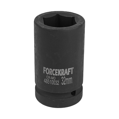 Ударная глубокая торцевая головка  32 мм. 6-гр. 1'' ForceKraft FK-48510032