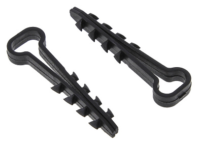 Дюбель-хомут, 6х12 мм для плоского кабеля черный, 100 шт, EKF PROxima plc-cd1-6x12b