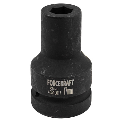 Ударная глубокая торцевая головка 1'', 17 мм 6-гр. ForceKraft FK-48510017