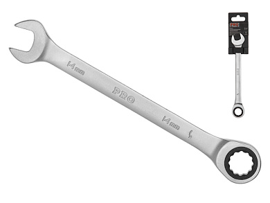 Ключ комбинированный 14 мм, трещоточный, 72 зуба Pro Startul PRO-7014
