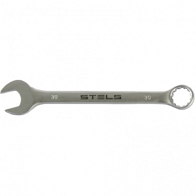 Комбинированный ключ 30 мм. матовый хром STELS 15232
