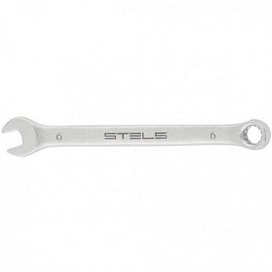 Комбинированный ключ 6 мм. матовый хром STELS 15202