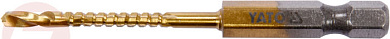 Сверло-шарошка по металлу 3.0 мм. HSS-TiN с хвостовиком HEX Yato YT-44820