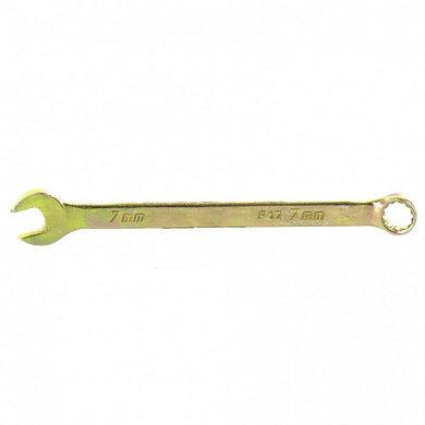 Комбинированный ключ желтый цинк 7 мм. СИБРТЕХ 14973