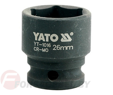 Ударная торцевая головка 6-гр. 1/2'' 26 мм. L43 мм. Yato YT-1016