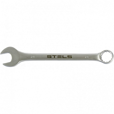 Комбинированный ключ 28 мм. матовый хром STELS 15229