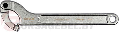 Радиусный разводной ключ с круглым стержнем 50-80 мм. Yato YT-01677