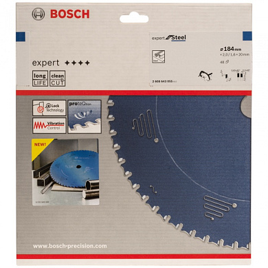 Пильный диск Expert for Steel 184х20 мм Z48 BOSCH 2608643055