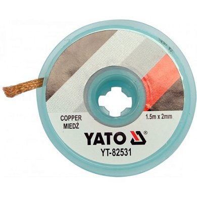 Лента медная плетеная для удаления припоя 2,0мм х 1,5м Yato YT-82531