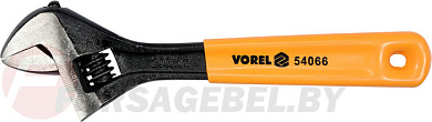 Ключ разводной с обрезиненной желтой ручкой 200 мм. Vorel 54066
