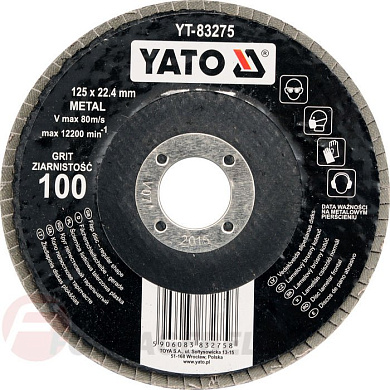 Круг лепестковый плоский 125 мм. Р60 Yato YT-83273