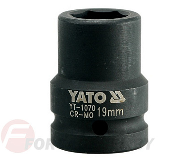 Ударная торцевая головка 6-гр. 3/4'' 19 мм. L50 мм. Yato YT-1070