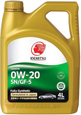 Моторное масло синтетическое IDEMITSU SN/GF-5 0W-20 F-S 4 л.