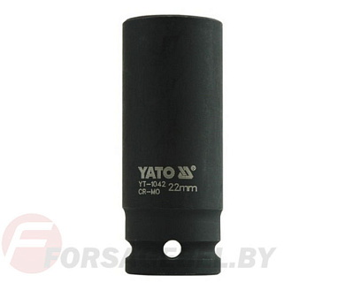 Ударная торцевая головка 6-гр. 1/2'' 22 мм. L78 мм. Yato YT-1042