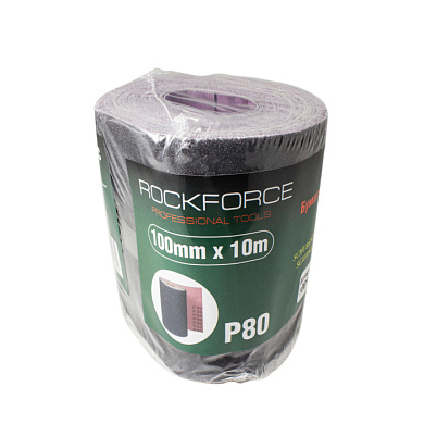 Бумага наждачная на тканевой основе 100 ммх10м в рулоне, P80 RockForce RF-FB480C