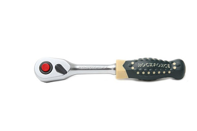 Трещотка реверсивная с противоскользящей пластиковой ручкой 1/4'', 48 зуб. RockForce RF-80222