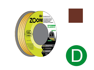 Уплотнитель D 100 м CLASSIC коричневый ZOOM 02-2-4-103