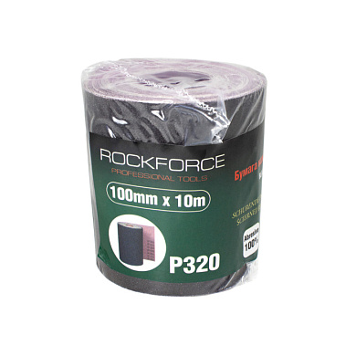 Бумага наждачная на тканевой основе 100 ммх10м в рулоне, P320 RockForce RF-FB4320C