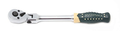 Трещотка реверсивная шарнирная с резиновой ручкой 1/2'', 72 зуб., L-300 мм RockForce RF-802418