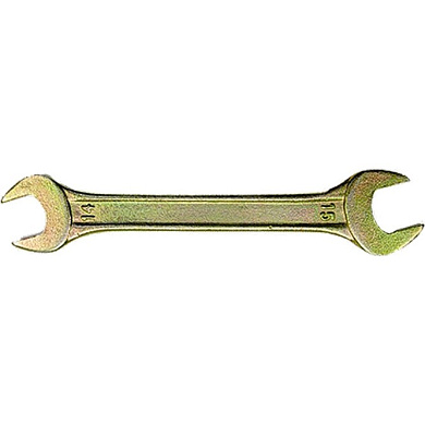 Рожковый ключ 8х9 мм. желтый цинк СИБРТЕХ 14302